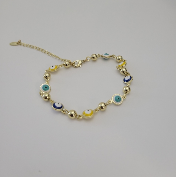 Gold Evil Eyes Bracelet - Picture 2 of 6